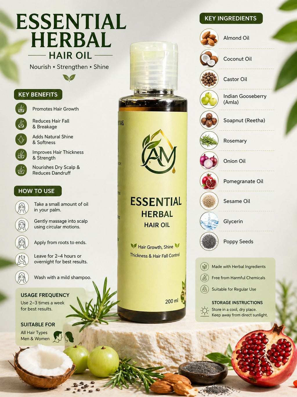 Family Bundle — 200ml + 100ml Hair Oil Combo