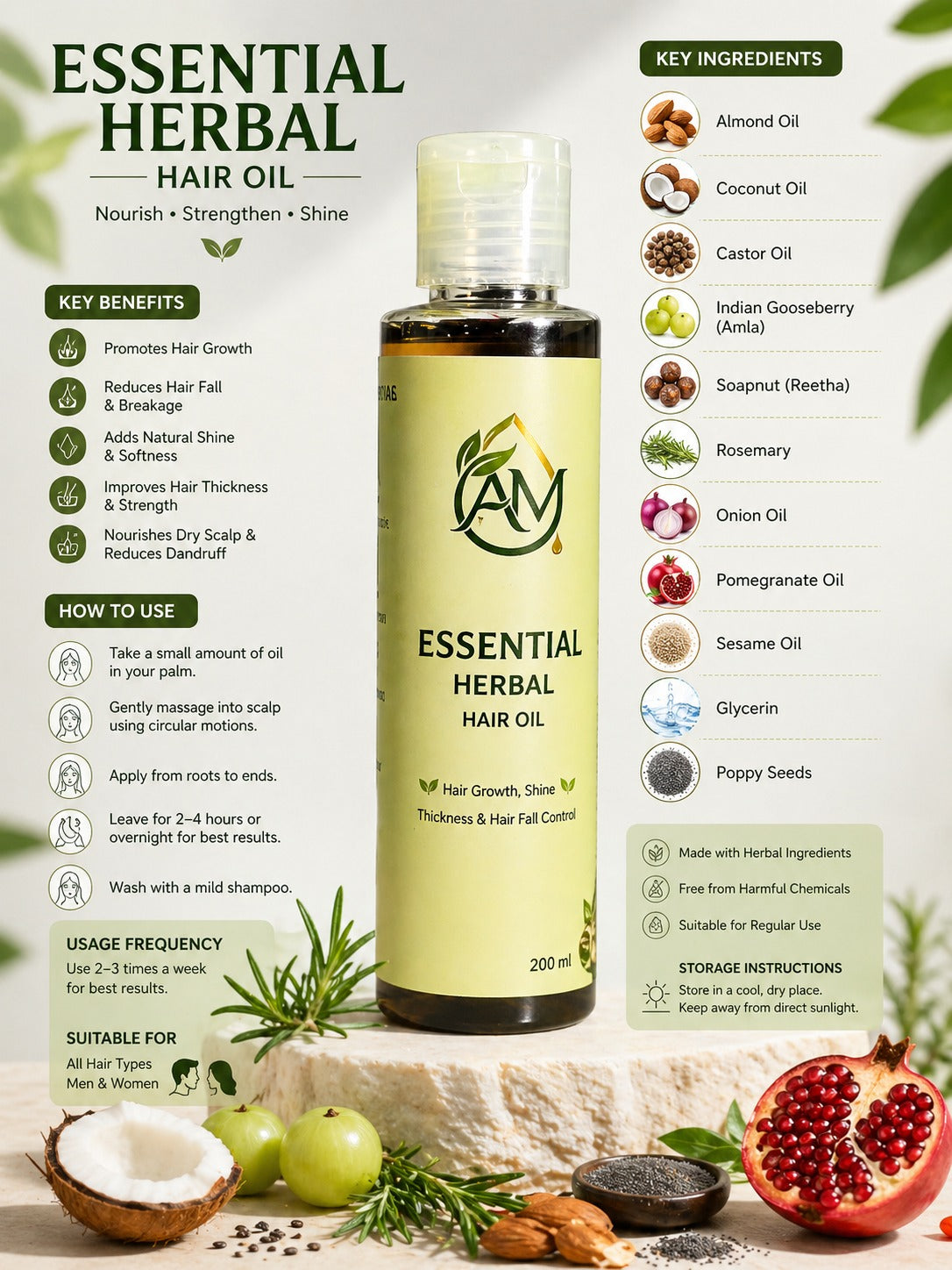 Family Bundle — 200ml + 100ml Hair Oil Combo