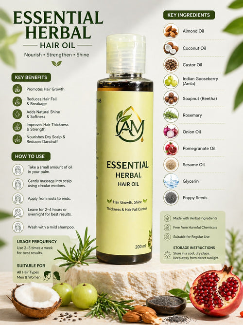 AM Essential Herbal Hair Oil — 200ml