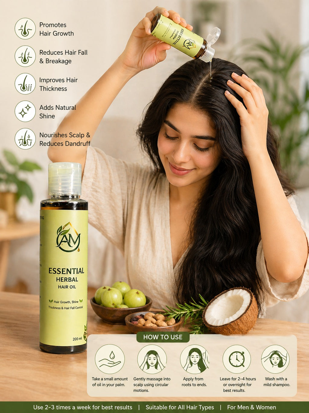 AM Essential Herbal Hair Oil — 200ml